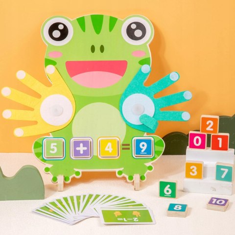 Drewniana Żabka Montessori do Nauki Liczenia Nauka przez Zabawę dla dzieci Luxma