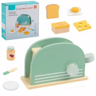 Drewniany toster dla dzieci z akcesoriami tosty zestaw śniadaniowy Luxma