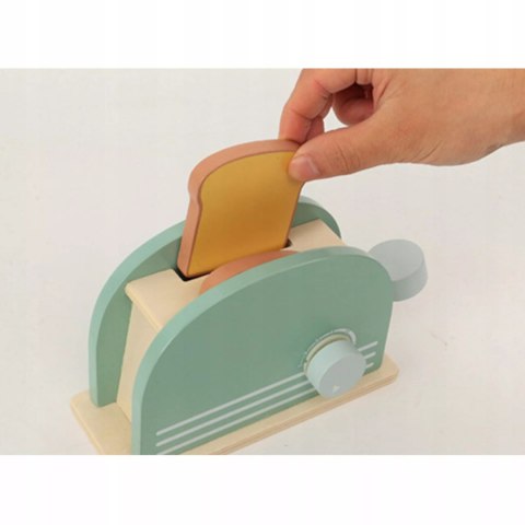 Drewniany toster dla dzieci z akcesoriami tosty zestaw śniadaniowy Luxma