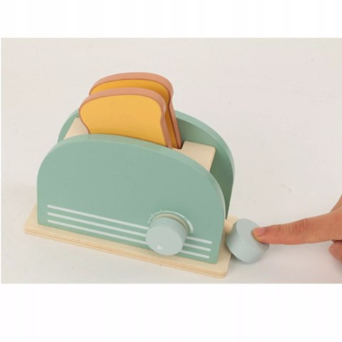 Drewniany toster dla dzieci z akcesoriami tosty zestaw śniadaniowy Luxma