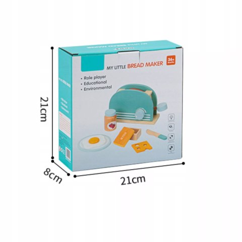 Drewniany toster dla dzieci z akcesoriami tosty zestaw śniadaniowy Luxma