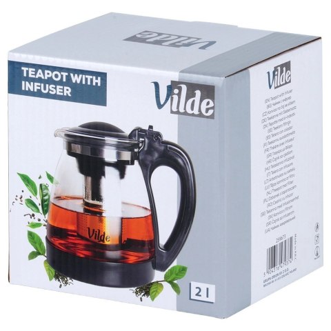 Dzbanek z Zaparzaczem do Napojów Herbaty Ziół Naparów Szklany VILDE 2 l