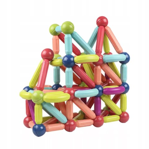 Klocki Magnetyczne Konstrukcyjne dla dzieci zestaw edukacyjny 64 el. Luxma