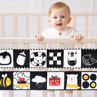 Książeczka edukacyjna kontrastowa dla niemowląt piszczy szeleści Luxma