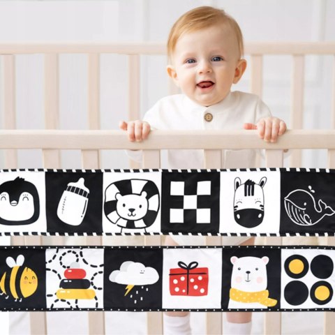 Książeczka edukacyjna kontrastowa dla niemowląt piszczy szeleści Luxma