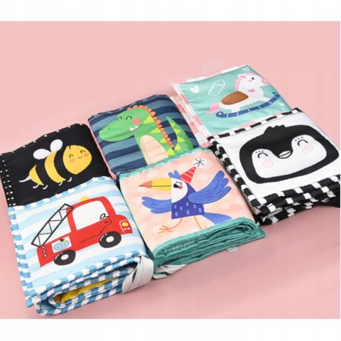 Książeczka edukacyjna kontrastowa dla niemowląt piszczy szeleści Luxma