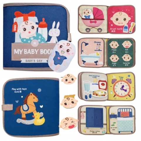 Książeczka filcowa dla dzieci odczepiane elementy rzepy Montessori tablica Luxma