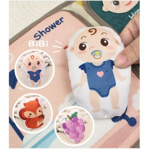 Książeczka filcowa dla dzieci odczepiane elementy rzepy Montessori tablica Luxma