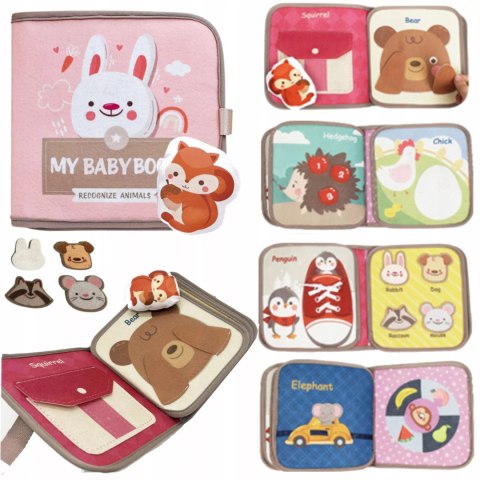 Książeczka filcowa dla dzieci tablica manipulacyjna rzepy Montessori Luxma