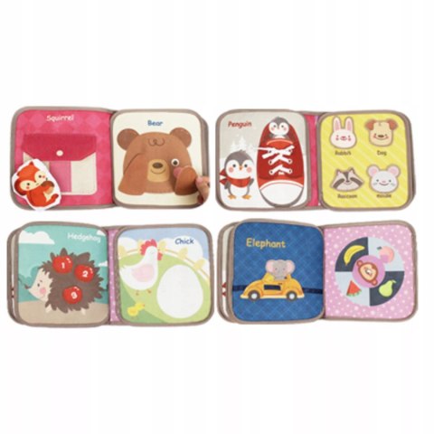 Książeczka filcowa dla dzieci tablica manipulacyjna rzepy Montessori Luxma