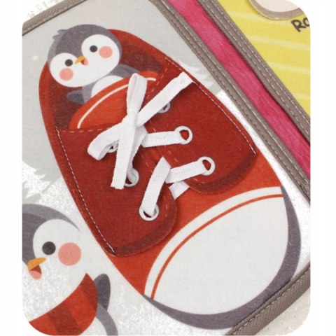 Książeczka filcowa dla dzieci tablica manipulacyjna rzepy Montessori Luxma