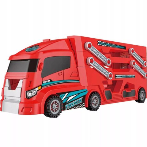 Laweta Ciężarówka Straż Pożarna 6 Autek Resoraki Rampa Garaż dla dzieci Luxma