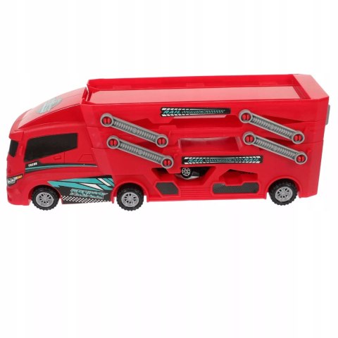 Laweta Ciężarówka Straż Pożarna 6 Autek Resoraki Rampa Garaż dla dzieci Luxma