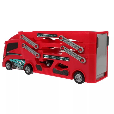 Laweta Ciężarówka Straż Pożarna 6 Autek Resoraki Rampa Garaż dla dzieci Luxma