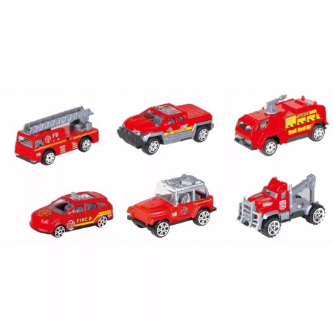 Laweta Ciężarówka Straż Pożarna 6 Autek Resoraki Rampa Garaż dla dzieci Luxma