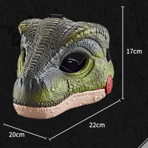 Maska dinozaur T-rex z dźwiękiem ruchoma paszcza bal kostium dla dzieci Luxma