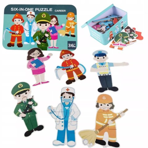 Moje pierwsze puzzle zawody 28 el. w kolorowej puszce dla dzieci Luxma