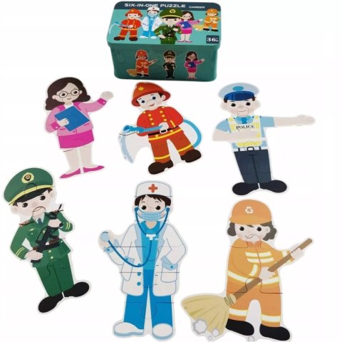 Moje pierwsze puzzle zawody 28 el. w kolorowej puszce dla dzieci Luxma