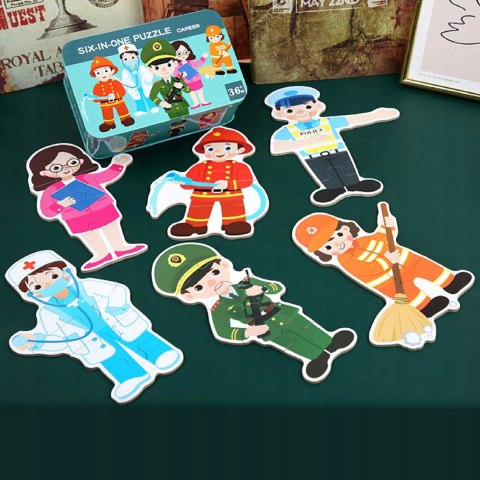 Moje pierwsze puzzle zawody 28 el. w kolorowej puszce dla dzieci Luxma