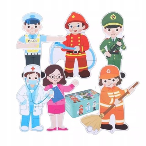 Moje pierwsze puzzle zawody 28 el. w kolorowej puszce dla dzieci Luxma