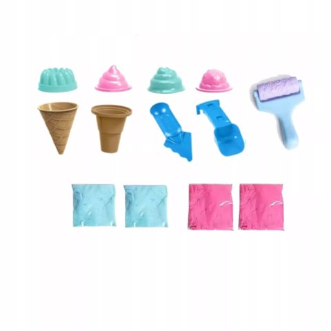 Piasek Kinetyczny dla dzieci Magiczny lodziarnia 1kg lody Foremki 3+ Luxma