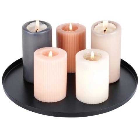 Podstawka pod Kompozycje Okrągła Metalowa 30 cm VILDE Czarna Matowa