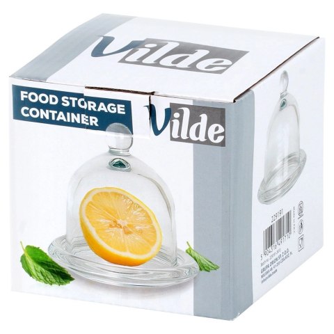 Pojemnik na Cytrynę Szklany z Kloszem 9,5 x 9,5 cm VILDE Przezroczysty