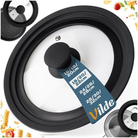 Pokrywka Szklana Uniwersalna Silikon 18 20 22 cm 3W1 VILDE Zmywarka