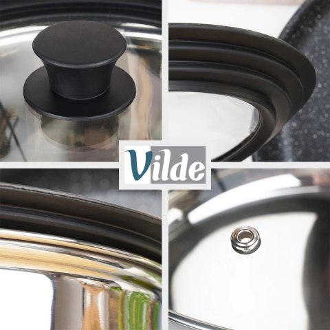 Pokrywka Szklana Uniwersalna Silikon 24 26 28 cm 3W1 VILDE Zmywarka