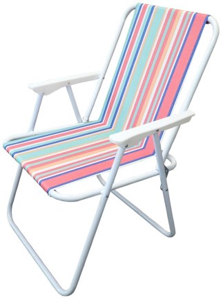 Składane Krzesło Kempingowe Turystyczne Lekkie z Oparciem Kolorowe KUBISPORT