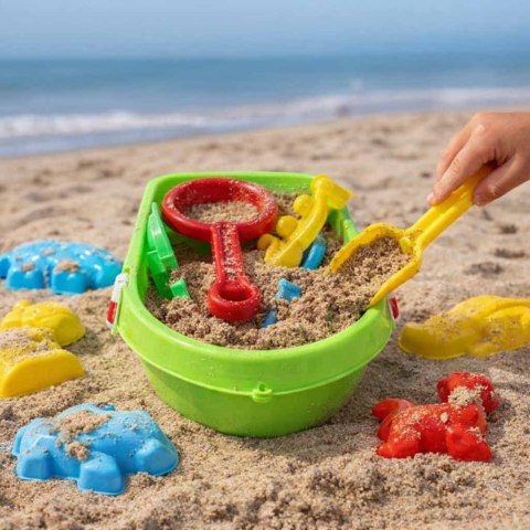 Statek łódka z akcesoriami foremkami do piasku wody foremki + sikawka strzykawka 12el. Kik Sp. z o. o. Sp. k.