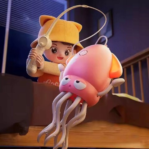 Tańcząca Ośmiornica USB - Zabawka Interaktywna z Muzyką i LED + Wędka Luxma