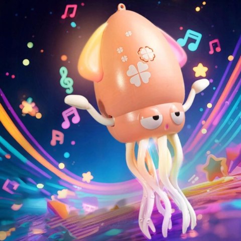 Tańcząca Ośmiornica USB - Zabawka Interaktywna z Muzyką i LED + Wędka Luxma