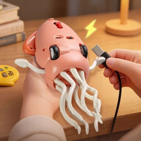 Tańcząca Ośmiornica USB - Zabawka Interaktywna z Muzyką i LED + Wędka Luxma