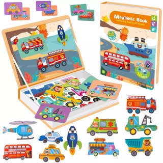 Układanka magnetyczna Montessori dla dzieci środki transportu puzzle Luxma