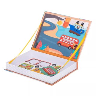Układanka magnetyczna Montessori dla dzieci środki transportu puzzle Luxma