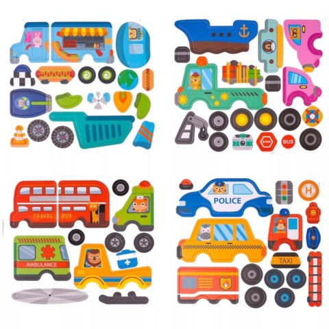 Układanka magnetyczna Montessori dla dzieci środki transportu puzzle Luxma