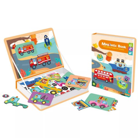 Układanka magnetyczna Montessori dla dzieci środki transportu puzzle Luxma