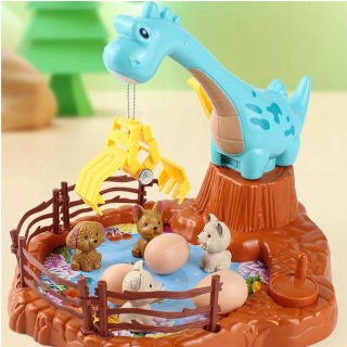 Zabawka zręcznościowa obrotowa dinozaur z jajkami gra dla dzieci manualna Luxma