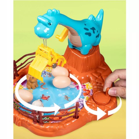 Zabawka zręcznościowa obrotowa dinozaur z jajkami gra dla dzieci manualna Luxma