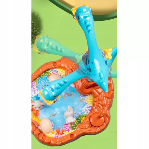 Zabawka zręcznościowa obrotowa dinozaur z jajkami gra dla dzieci manualna Luxma