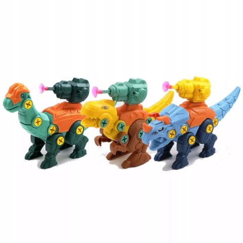 Zestaw Klocków konstrukcyjnych dla Dzieci Dinozaury Wyrzutnie Śrubokręty Luxma