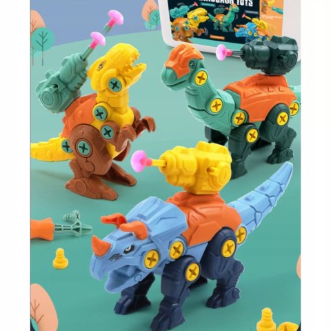 Zestaw Klocków konstrukcyjnych dla Dzieci Dinozaury Wyrzutnie Śrubokręty Luxma