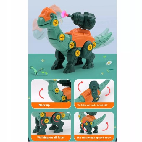 Zestaw Klocków konstrukcyjnych dla Dzieci Dinozaury Wyrzutnie Śrubokręty Luxma