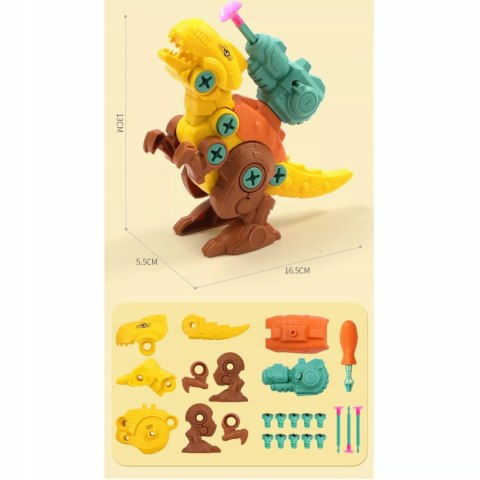 Zestaw Klocków konstrukcyjnych dla Dzieci Dinozaury Wyrzutnie Śrubokręty Luxma