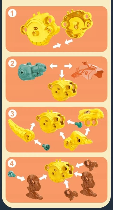 Zestaw Klocków konstrukcyjnych dla Dzieci Dinozaury Wyrzutnie Śrubokręty Luxma