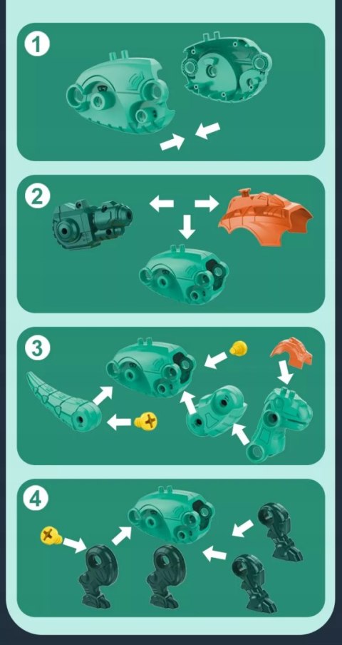 Zestaw Klocków konstrukcyjnych dla Dzieci Dinozaury Wyrzutnie Śrubokręty Luxma