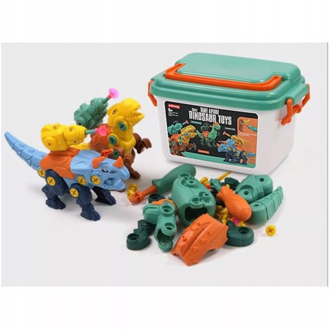 Zestaw Klocków konstrukcyjnych dla Dzieci Dinozaury Wyrzutnie Śrubokręty Luxma