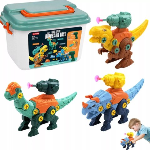 Zestaw Klocków konstrukcyjnych dla Dzieci Dinozaury Wyrzutnie Śrubokręty Luxma
