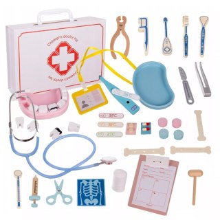 Zestaw Lekarski Mały Doktor XXL Apteczka Dentysta 3+ drewniane elementy Luxma